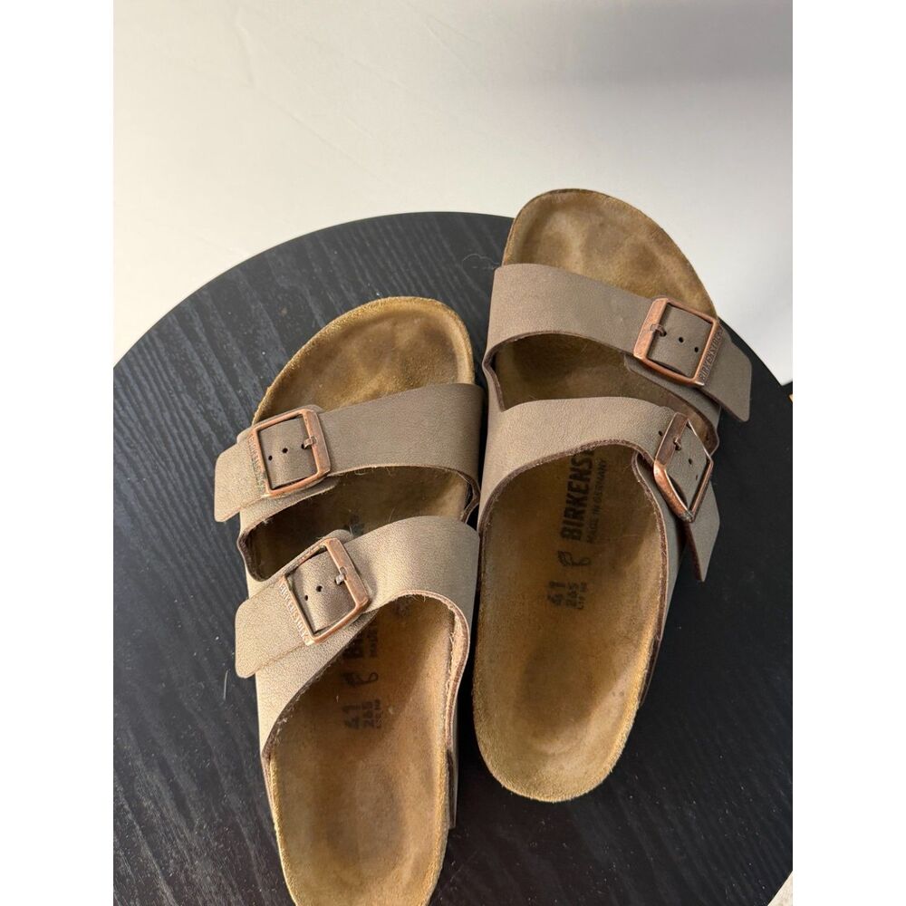 Birkenstock Arizona Birko-Flor Women’s 10 EU 41 Mocha Brown Two Strap Sandals